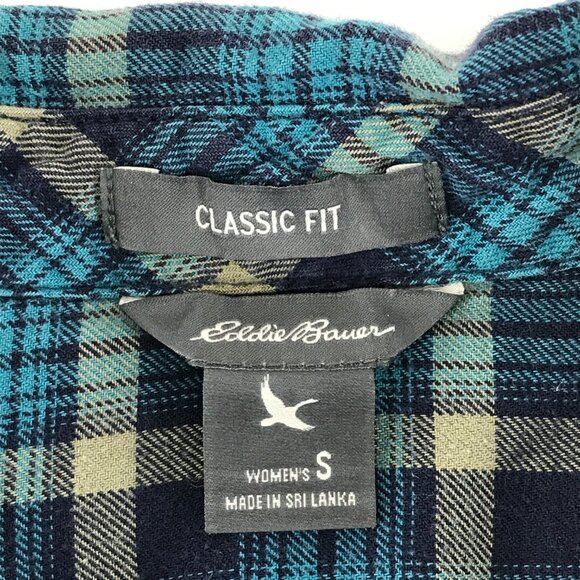Eddie Bauer Classic Fit Button Up Shirt Women's Small Plaid 100% Cotton Outdoor - Picture 10 of 12